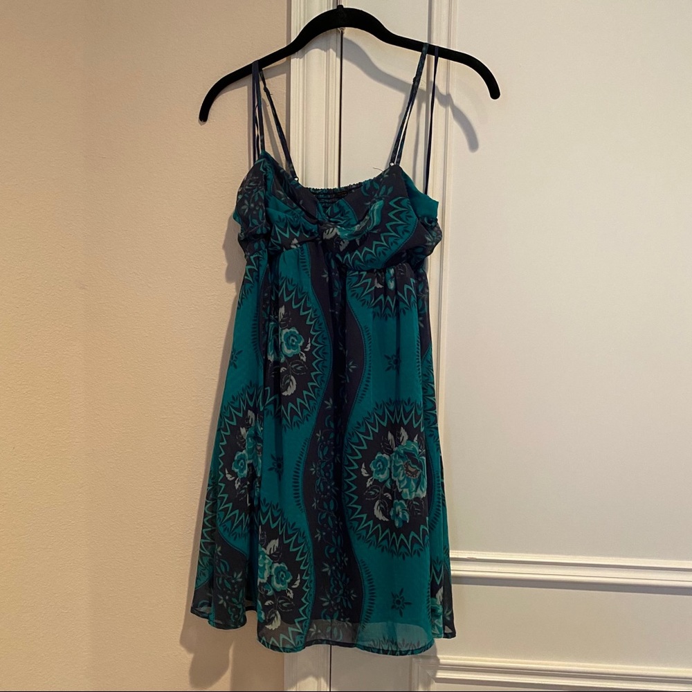 Free People blue and green floral flowy dress - Picture 3 of 4